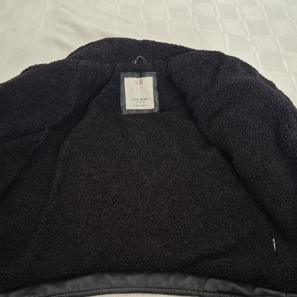 Zara Black Kids Faux Leather with Gray Hat - Picture 6 of 16